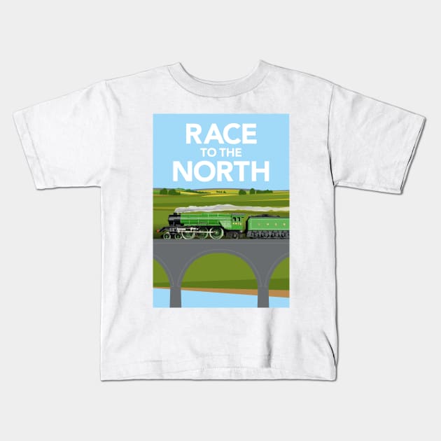 Race to the North Kids T-Shirt by markvickers41